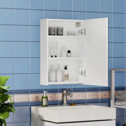 30X50X12.5 Cm Single Door Mirrored Bathroom Cabinet Storage Cupboard With Adjustable Shelf - thumbnail 3