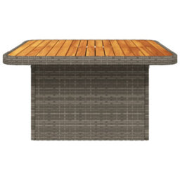 Walplus Garden Table Grey 80X80X71 Cm Poly Rattan And Acacia Wood - thumbnail 6