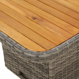 Walplus Garden Table Grey 80X80X71 Cm Poly Rattan And Acacia Wood - thumbnail 9