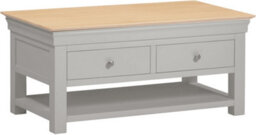Seconique Bordeaux 2 Drawer Coffee Table - Pebble Grey/oak  Fully Assembled - thumbnail 2
