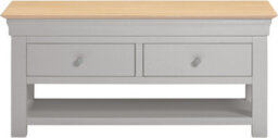 Seconique Bordeaux 2 Drawer Coffee Table - Pebble Grey/oak  Fully Assembled - thumbnail 4