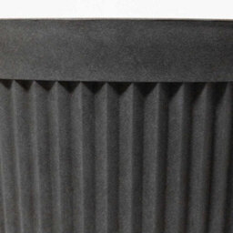 Primrose Tall Round Grey Ribbed Textured Planter Plant Pot 60Cm - thumbnail 2