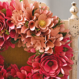 Bloom Artificial Pink Ombre Flower Wreath - Colourful Hand Painted Softwood Faux Floral Home Decoration - Measures 36Cm Diameter - thumbnail 3