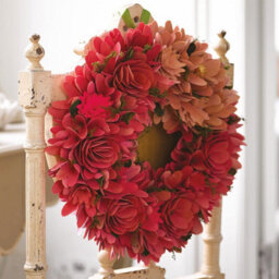 Bloom Artificial Pink Ombre Flower Wreath - Colourful Hand Painted Softwood Faux Floral Home Decoration - Measures 36Cm Diameter - thumbnail 2