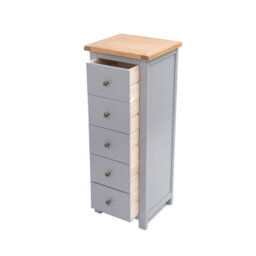 Cabinet Bits Mirano 5 Drawer Narrow Chest Of Drawers Brass Knob - thumbnail 4