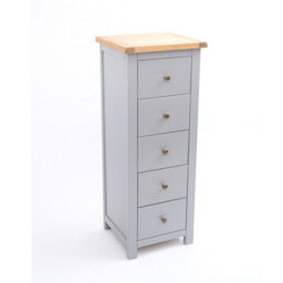 Cabinet Bits Mirano 5 Drawer Narrow Chest Of Drawers Brass Knob - thumbnail 3