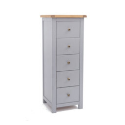 Cabinet Bits Mirano 5 Drawer Narrow Chest Of Drawers Brass Knob - thumbnail 2