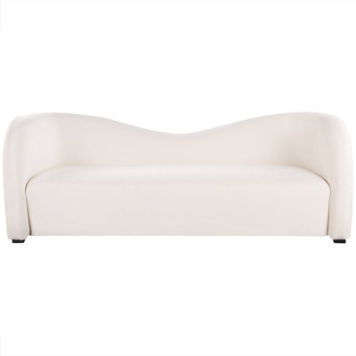Beliani Sofa 3 Seater Veltada Velvet Off-White - image 1