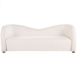 Beliani Sofa 3 Seater Veltada Velvet Off-White