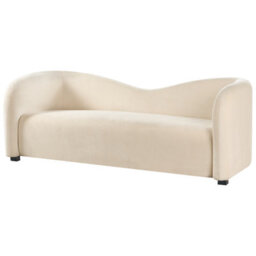 Beliani Sofa 3 Seater Veltada Velvet Off-White - thumbnail 4