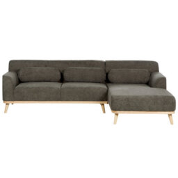 Beliani Corner Sofa 3 Seater Simos Corduroy Dark Green Left Hand - thumbnail 4