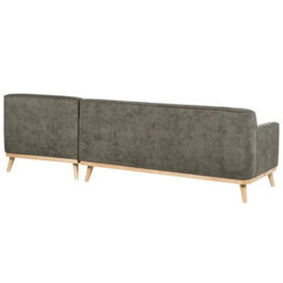 Beliani Corner Sofa 3 Seater Simos Corduroy Dark Green Left Hand - thumbnail 6