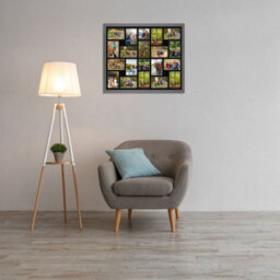 AK Frames 80X70Cm Dark Grey Modern Multi Photo Frame With Black Mount - Holds 20 Apertures (18X) 6X4, (2X) 4X4 Photos - thumbnail 3