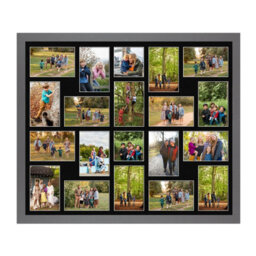 AK Frames 80X70Cm Dark Grey Modern Multi Photo Frame With Black Mount - Holds 20 Apertures (18X) 6X4, (2X) 4X4 Photos - thumbnail 1
