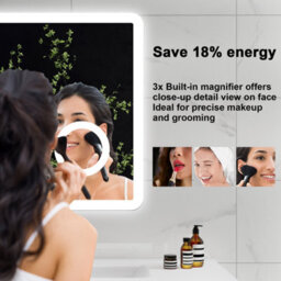 Sline 800X600mm Bluetooth Led Bathroom Mirror With 3-Colour Modes Demister Pad Magnifying Glass Digital Display Panel - thumbnail 5