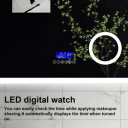 Sline 800X600mm Bluetooth Led Bathroom Mirror With 3-Colour Modes Demister Pad Magnifying Glass Digital Display Panel - thumbnail 6