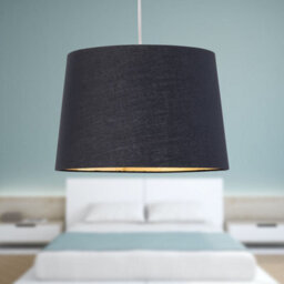 First Choice Lighting Set Of 2 Zoey Black With Gold Inner Easy Fit Pendant Or Lamp Shades - thumbnail 6