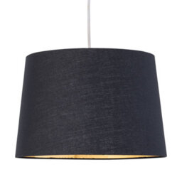 First Choice Lighting Set Of 2 Zoey Black With Gold Inner Easy Fit Pendant Or Lamp Shades - thumbnail 2