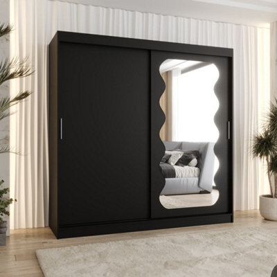 Arte Sophisticated Black Spoti Sliding Door Wardrobe 2000mm X 2000mm X 620mm - A Bold Statement In Storage - image 1