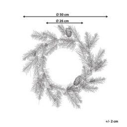 Beliani Christmas Wreath Led Whitehorn Dark Green 50 Cm - thumbnail 3