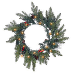 Beliani Christmas Wreath Led Whitehorn Dark Green 50 Cm - thumbnail 1