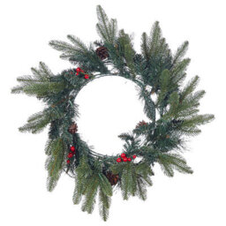 Beliani Christmas Wreath Led Whitehorn Dark Green 50 Cm - thumbnail 5