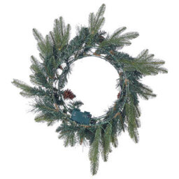 Beliani Christmas Wreath Led Whitehorn Dark Green 50 Cm - thumbnail 6