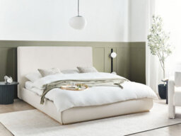 Beliani Ottoman Bed Fabric Campagne 160 X 200 Cm (Eu King Size) Light Beige - thumbnail 2