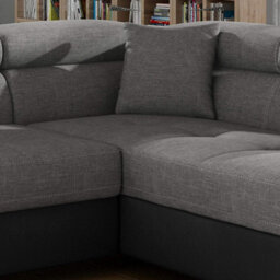 Anton - Sofa - Storage - Sofa Bed - Black/grey - Faux Leather/fabric Black/grey, Right Arm Corner - thumbnail 4