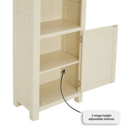 The Furniture Market Marbury Cream Painted Tall Narrow Bookcase With 1 Door Cupboard - thumbnail 6