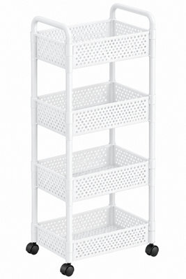 4 Tier Narrow Gap Storage Trolley With Wheels Mobile Rolling Cart For Kitchen Bathroom And Home Organization - image 1