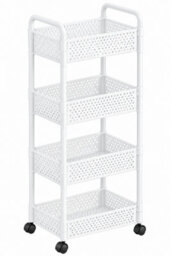 4 Tier Narrow Gap Storage Trolley With Wheels Mobile Rolling Cart For Kitchen Bathroom And Home Organization - thumbnail 1