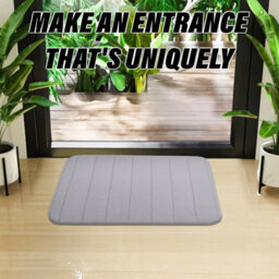 Ameha Memory Foam Bath Mat Non Slip 40 X 60 Cm Silver Washable Super Absorbent Bathroom Mat Extra Soft Mats
