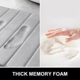 Ameha Memory Foam Bath Mat Non Slip 40 X 60 Cm Silver Washable Super Absorbent Bathroom Mat Extra Soft Mats - thumbnail 7