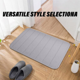 Ameha Memory Foam Bath Mat Non Slip 40 X 60 Cm Silver Washable Super Absorbent Bathroom Mat Extra Soft Mats - thumbnail 2