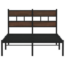 Berkfield Bed Frame Without Mattress With Headboard Brown Oak 120X200 Cm - thumbnail 4