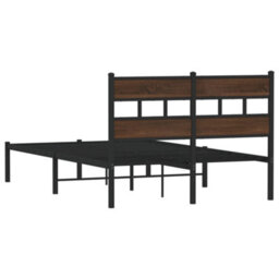 Berkfield Bed Frame Without Mattress With Headboard Brown Oak 120X200 Cm - thumbnail 6
