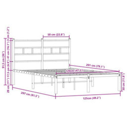 Berkfield Bed Frame Without Mattress With Headboard Brown Oak 120X200 Cm - thumbnail 9
