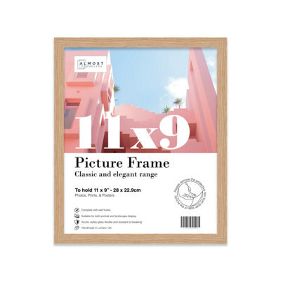 11X9 Oak Picture Frame (27.9 X 22.9Cm) Poster, Photo, Artwork, Gallery Wall Or Print - image 1