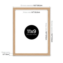 11X9 Oak Picture Frame (27.9 X 22.9Cm) Poster, Photo, Artwork, Gallery Wall Or Print - thumbnail 3