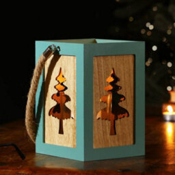 Dibor Green Wooden Indoor Outdoor Decoration Tree Candle Lantern - thumbnail 5