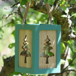 Dibor Green Wooden Indoor Outdoor Decoration Tree Candle Lantern - thumbnail 1
