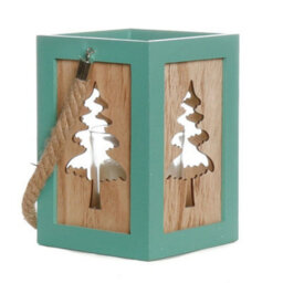Dibor Green Wooden Indoor Outdoor Decoration Tree Candle Lantern - thumbnail 2