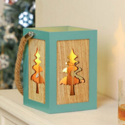 Dibor Green Wooden Indoor Outdoor Decoration Tree Candle Lantern - thumbnail 3