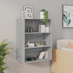 Berkfield Hanging Wall Cabinet Grey Sonoma 69.5X32.5X90 Cm - thumbnail 1
