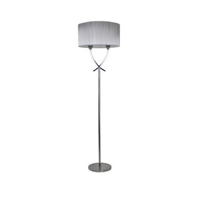 Pagazzi Lighting Pagazzi Justina 2 Light Polished Chrome Floor Lamp With Silver Thread Shade - image 1