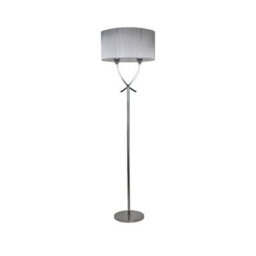 Pagazzi Lighting Pagazzi Justina 2 Light Polished Chrome Floor Lamp With Silver Thread Shade - thumbnail 1