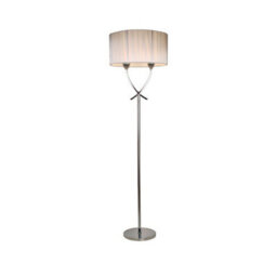Pagazzi Lighting Pagazzi Justina 2 Light Polished Chrome Floor Lamp With Silver Thread Shade - thumbnail 2