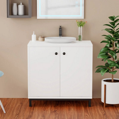 White Bathroom Under Sink Vanity Storage Cabinet - image 1