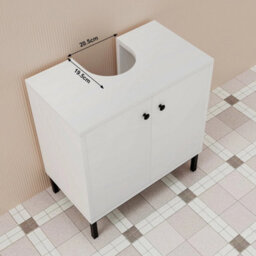 White Bathroom Under Sink Vanity Storage Cabinet - thumbnail 3